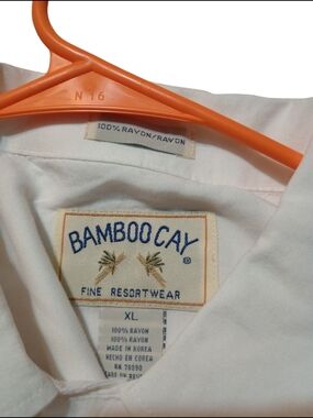 BAMBOO Cay Men’s White Short-Sleeve Resort Shirt